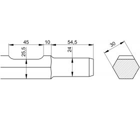 Cincel plano - Ø24/hex.30 - E24H300 Hitachi, Makita